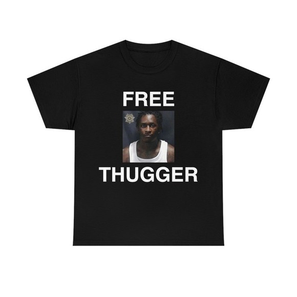 Free Thugger Young Thug Rapper Mugshot Tee, Graphics Unisex Tee - Picture 1 of 4